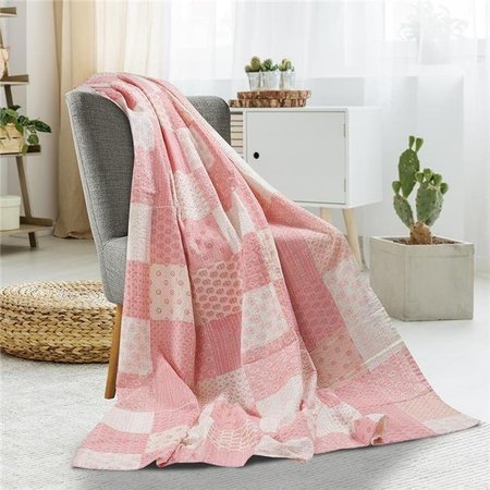 LR RESOURCES LR Resources THROW80153MLT425A Kantha Cotton Candy Rectangle Throw Blanket - Multi Color THROW80153MLT425A